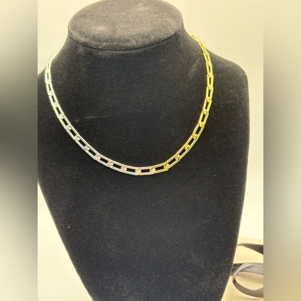 Chic Silver and Gold Chain Necklace